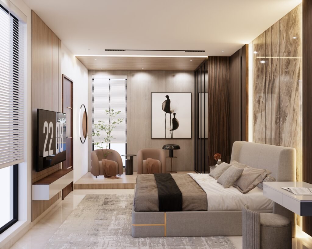 Virtual staging vs 3D rendering for home builders — bedroom 3D render for new construction marketing