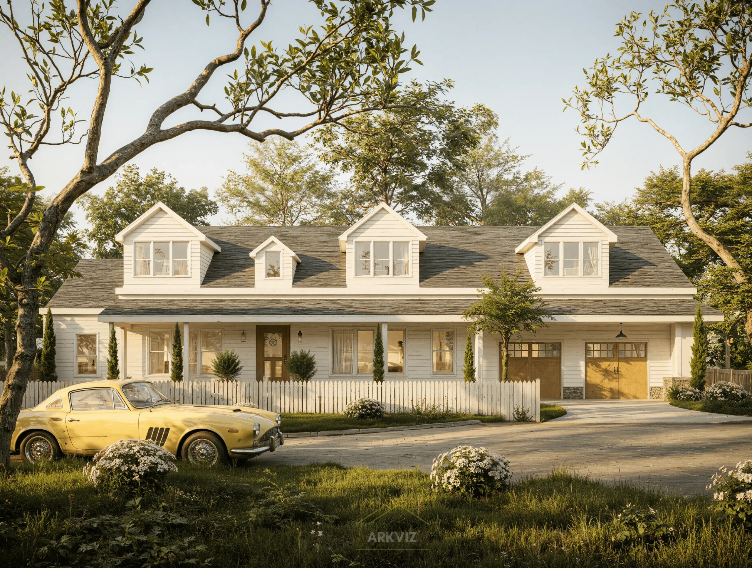 Front elevation frame from ArkViz 3D walkthrough services for home builders, production builder plan
