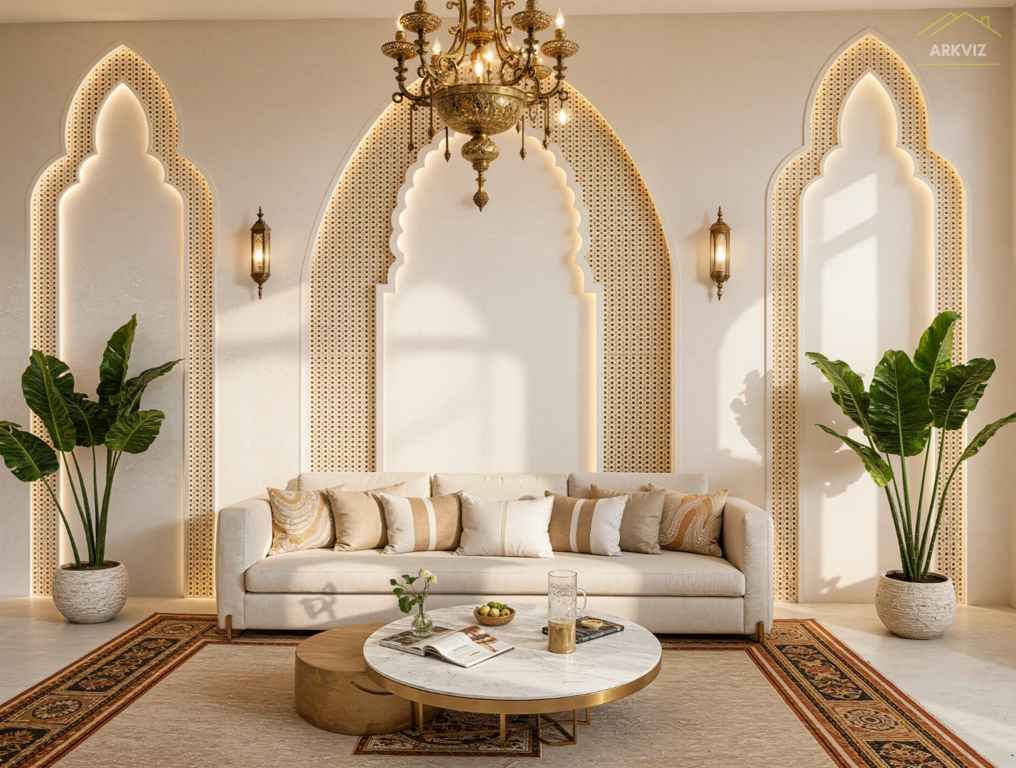 Virtually staged luxury living room &mdash; virtual staging services for home builders