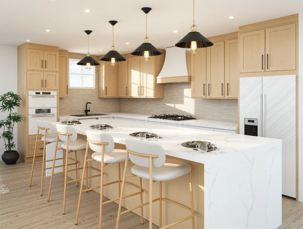 Triplex 3D rendering cost for home builders — photorealistic furnished triplex interior render