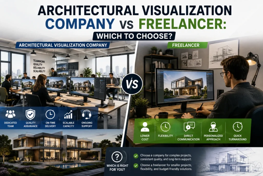 Architectural Visualization Company vs Freelancer comparison guide